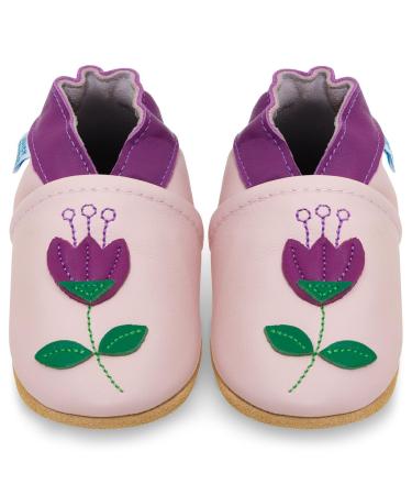 Baby Shoes with Soft Sole - Baby Girl Shoes - Baby Boy Shoes - Leather Toddler Shoes - Baby Walking Shoes 0-6 Months Tulips