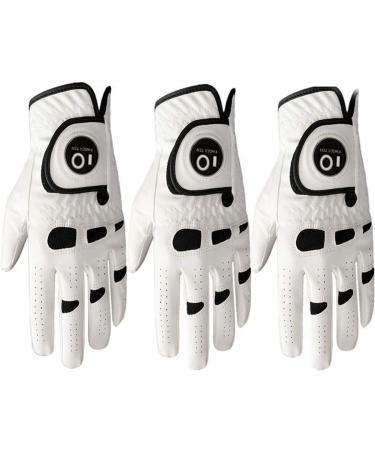 Finger ten golf gloves men left hand right with ball marker 2 pieces or 3 pieces not couple all weather leather handle golf gloves left right golf glove men golf gloves wear on the left hand ---3 piece