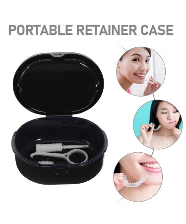 Denture Cleaning Kit with Retainer Case and Remover Tools - Ideal for Home, Office, School, and Travel - Black - Buy Online on GoSupps.com