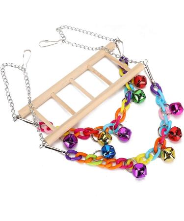 Zerodis Swing Toy with Bells for Parrot Bird Hanging Bridge Swing Bite Climbing Toy Colorful Parrot Acrylic Chain Ladder for Cockatiels Finch African Greys Parrot Budgies Ringnecks Parakeet - Buy Online on GoSupps.com