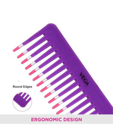 Vega 1268 Shampoo Comb - 1 Pc | Detangling Hair Brush for Smooth & Tangle-Free Hair - Buy Online on GoSupps.com