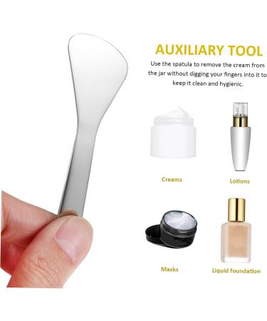 SEWOART 2pcs Reusable Spatula Cosmetic Spatula Korean Makeup Spatula Eye Cream Spoon Metal Makeup Spatula Skin Scraper for Lip Bracket Stainless Steel Mini - Buy Online on GoSupps.com
