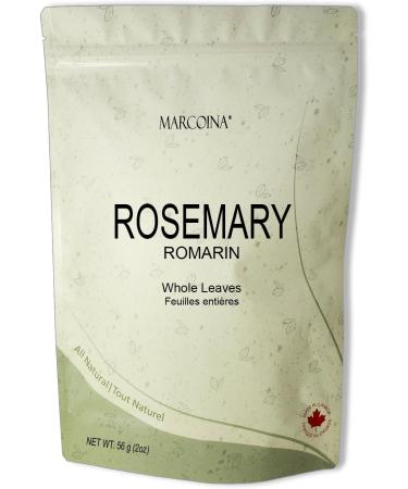 Pure Rosemary Leaves Herbal Loose Tea by Marcoina - Whole Leaves 56g in Resealable bag Caffeine-Free from France - Perfect for Hot Brews and Spices - Known as Salvia Rosmarinus. - 2oz. Rosemary Whole Leaves 56-g. / 2-oz. - Buy Online on GoSupps.com