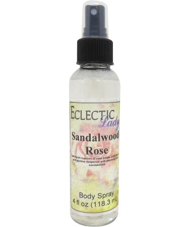 Sandalwood Rose Body Spray 4 ounces Body Mist for Women with Clean Light & Gentle Fragrance Long Lasting Perfume with Comforting Scent for Men & Women Cologne with Soft Subtle Aroma For Daily 4 Fluid Ounces