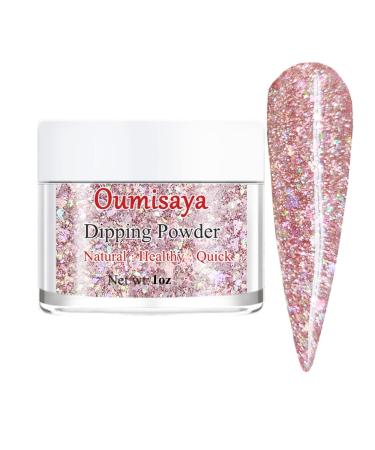Salon Quality Holographic Rose Gold Glitter Nail Dip Powder 1OZ | Rosy Pink Sparkle Glitters | Opal Foils | Ultra Fine, Thin & Light | Easy to Use | HP001 - Buy Online on GoSupps.com