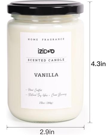 IZIDDO Vanilla Scented Candles - 10 Oz Handmade Gift Set for Home | Extra Strong Fragrance for Women & Men - Buy Online on GoSupps.com