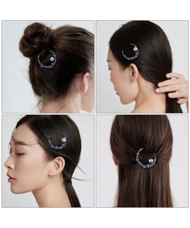 Lurrose Vintage Moon Pearl Rhinestone Hair Clip - Elegant Claw Hair Jewelry for Weddings & Special Occasions | Perfect for Girls & Women - Buy Online on GoSupps.com