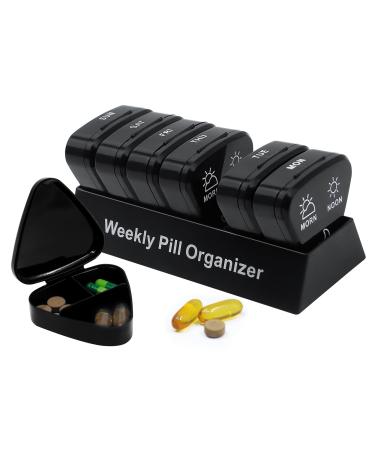 Daily Pill Organzier 3 Times a Day Weekly Pill Organizer Travel Pill Case with 7 Daily Pocket Case to Hold Vitamin Medicine and Supplement