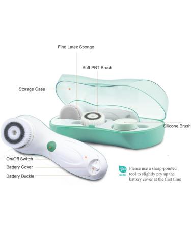 TOUCHBeauty Facial Cleansing Brush 3-in-1 Exfoliating Set | Waterproof Face Brush for Deep Scrubbing | AG-0759A Green - Buy Online on GoSupps.com