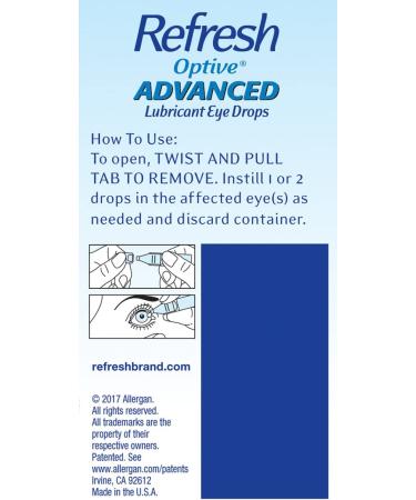 Refresh Optive Advanced Lubricant Eye Drops Preservative-Free 0.01 Fl Oz - 30 Count, Single-Use Containers - Pack of 1 - Buy Online on GoSupps.com