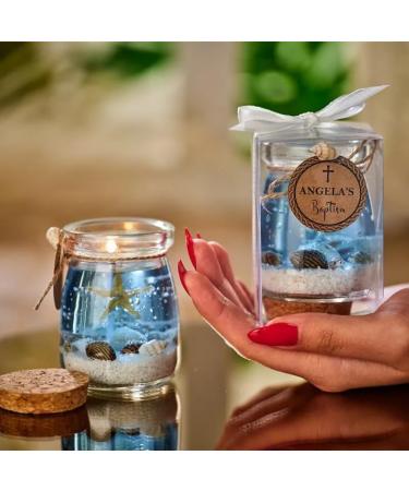 Ocean Theme Gel Candle - Blue Purple Pink Scented Candle with Shells & Starfish | Perfect Desktop Decoration & Valentine's Day Gift - Buy Online on GoSupps.com