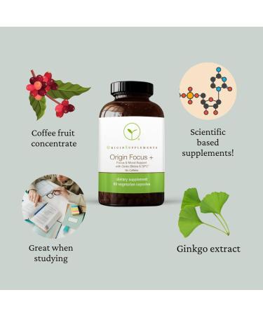 Origin Supplements Origin Focus + | Focus and Mood Support with Ginkgo Biloba & GPC | Dietary Supplement | 60 Vegetarian Capsules - Buy Online on GoSupps.com