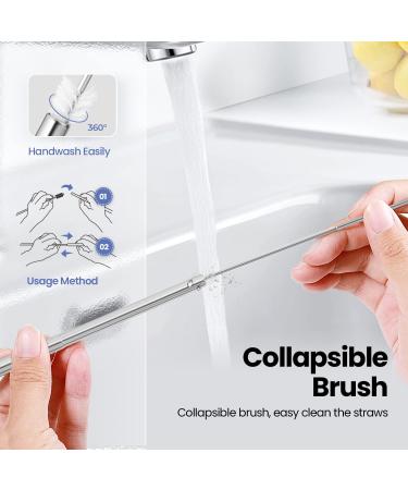 4 Pack Portable Reusable Metal Straws with Key-chain Case - Stainless Steel Telescopic Drinking Straws for Water & Smoothies (Silver/Blue/Red/Green) - Buy Online on GoSupps.com