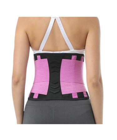 Back Support Back Brace Lumbar Support Elastic Back Lumbar Brace Support Belt Orthopedic Posture Corrector Lower Back Waist Back Support Belt(Pink Small) Small Pink