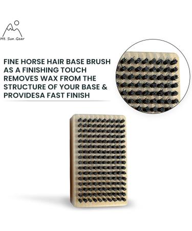 Mt. Sun Gear Horse Hair Ski Tuning Wax Brush - 120mm x 70mm Rectangle Shape - Buy Online on GoSupps.com