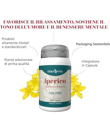 ERBA VITA Hypericum Food Supplement - 60 Capsules - Buy Online on GoSupps.com