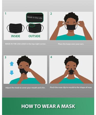 FriCARE Made in USA 4-ply Black Disposable Face Mask - Pack of 50 | ASTM Level 3 Performance Proven | ECOGUARD Technology | Third-Party Lab Tested - Buy Online on GoSupps.com