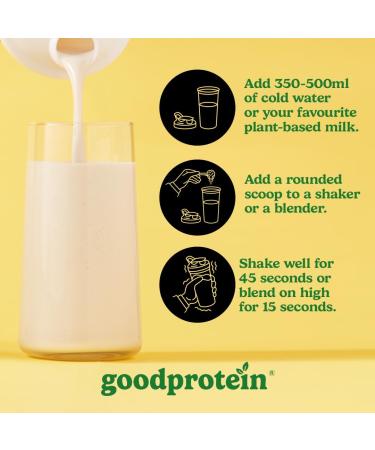 Good Protein Vegan Plant-based Protein Powder 100% Natural Non-GMO Dairy-free Gluten-free Soy-free No Added Sugar and Nothing Artificial. Bananas & Cream All-in-One Shake 880 grams Bananas & Cream 880 g - Buy Online on GoSupps.com