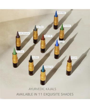 Ayurvedic Kajal | Grey Glow Kajal 004 | Grey Shade | Enriched with 100% Organic Ghee Almond Oil & Camphor | Soothe Cool & Nourish Eyes | 3g - Buy Online on GoSupps.com