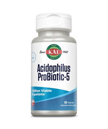 KAL Acidophilus Tablets Probiotic-5 Capsules 3 Bil 60 Count