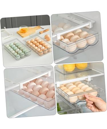 Uonlytech Egg Storage Box Bandejas Para Comida Fridge Crisper Refrigerator Hanging Egg Holder re-usable White 30.5X20X8.5cm - Buy Online on GoSupps.com
