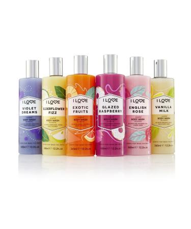 I LOVE Glazed Raspberry Scented Body Wash | Moisturizing Bubble Bath - Strawberry & Vanilla Fragrance - 12.7 oz - International Shipping Available - Buy Online on GoSupps.com