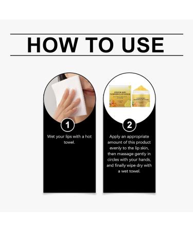 YOENBG Natural Turmeric Lemon Lip Scrub for Dark and Dull Lips Aloe Vera Scrub for Chapped & Dry Lips Moisturizes (3 Pieces) - Buy Online on GoSupps.com