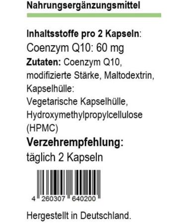 Buy Coenzyme Q10 60 Caps - Vegetarian Capsules - Premium German Quality - Fast International Shipping - Buy Online on GoSupps.com
