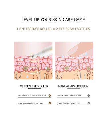 VENZEN Peptides Multi Effect Eye Roller Essence - Removes Eye Bags Anti-Wrinkle Cooling Treatment 25ml / 0.85fl. oz - Shop Now for Youthful Skin - Buy Online on GoSupps.com