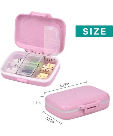 Buy 6 Grids Daily Pill Case - Travel Pill Box & Waterproof Organizer in Pink | Small & Portable Vitamin Storage - Buy Online on GoSupps.com