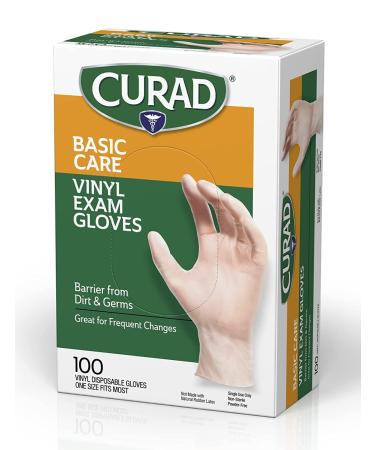 Curad 100 Count Vinyl Gloves (CURCA4135R) - Buy Online on GoSupps.com
