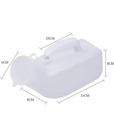 Men Urinal Male Urinal Long Neck Incontinence Pee Clear Plastic 1000ML Urine Collection Device Portable Urinal Snap-On Lid Convenient and Practical Urinal - Buy Online on GoSupps.com