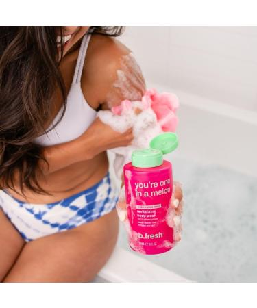 Buy b.fresh Exfoliating Body Wash - You re One In A Melon Shower Gel for Men & Women | Revitalizing 16 Fl Oz with Fruit Enzymes | International Shipping - Buy Online on GoSupps.com
