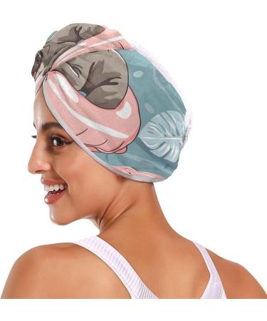 Dog Swimming Ring Flamingo Hair Towel 2 Pack | Super Absorbent Quick Dry Turbans for Women & Girls - Buy Online on GoSupps.com