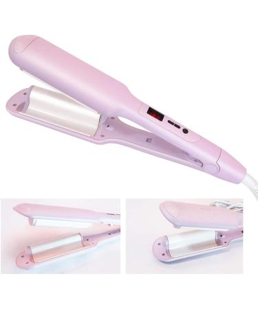 Iron Deep Hair Waver Curling Wand Electrical Crimpers for Women Double Barrel Tourmaline Ceramic Barrel Beachy Crimper Hair Iron (Pink) - Buy Online on GoSupps.com