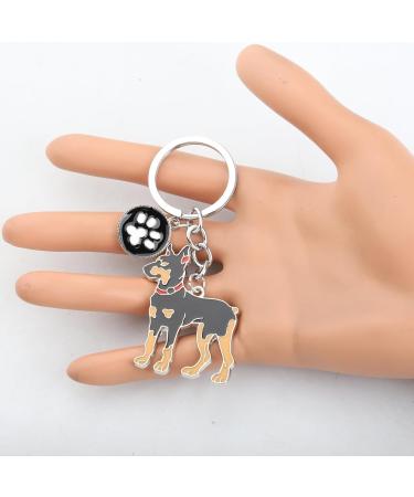 Ensianth Dog Keychain - Perfect Gifts for Dog Lovers | Puppy Paw Print Keyring for Dog Owners Moms & Dads | Ideal Doberman & Puppy Gifts - Buy Online on GoSupps.com
