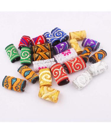 Lurrose 12pcs Fabric Dreadlock Beads - Colorful Braid Cuffs Hair Accessories for Women Men | Mixed Style - Buy Online on GoSupps.com