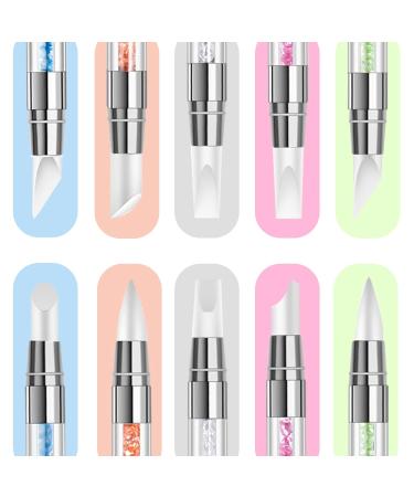 5-Piece Nail Art Pen & Brush Set - Double-Headed Silicone & Acrylic Tools with Rhinestone Handle for DIY Manicure - Perfect for Salons & Home Use - Buy Online on GoSupps.com