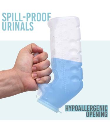 Men's Glow in The Dark Urinals - 2 Pack 32oz Portable Urine Bottles for Travel - Male Urinal with 1000mL Capacity - Convenient Plastic Pee Bottles for Men - Buy Online on GoSupps.com