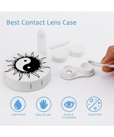 The Sun Yin Yang Round Case For Contact Lens Kit Storage Box with Mirror Printed - Buy Online on GoSupps.com