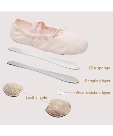 TIEJIAN Girls Ballet Shoes - Canvas Ballet Slippers (Toddler/Little Kid/Big Kid) Beige Size 3 - Buy Online on GoSupps.com