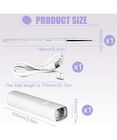 Mini UV Lamps for Gel Nails Protect Skin Gel LED Nail Lamp Rechargeable USB UV Light Flash Cure Nail Dryer Curing Gel Polishes Nail Glue Stickers Glitter Nail Art with Nail Art Pen Gift for Women - Buy Online on GoSupps.com