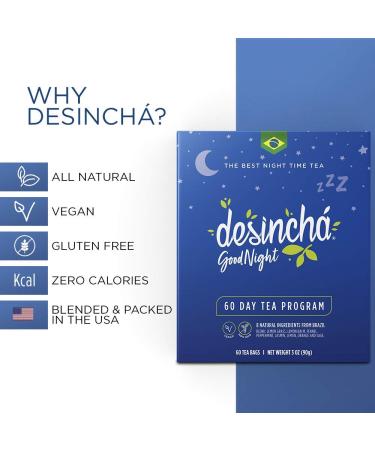Desincha Nighttime Herbal Tea for Relaxation & Quality Sleep - 60 Day Supply - Buy Online on GoSupps.com