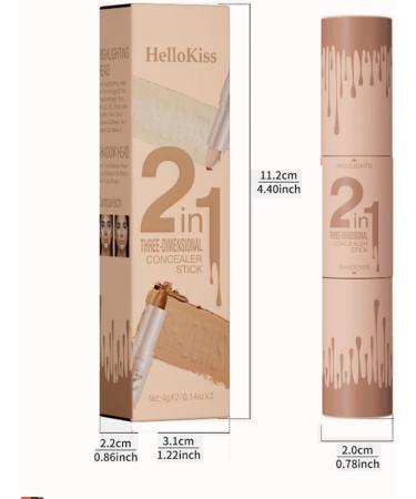 2 Colors Professional Makeup Wonder Stick Face Shaping and Contouring Stick Cream Contour Stick Color Correct for Dark Circles and Nose Contour (03 #) 03 1 count (Pack of 3) - Buy Online on GoSupps.com