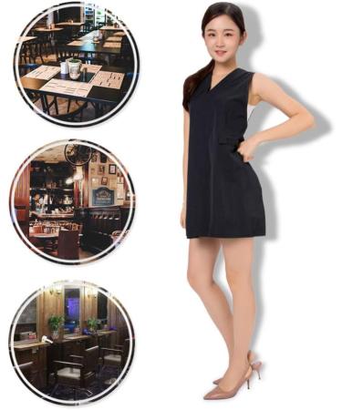 Lurrose Sleeveless Salon Smock - Hair Stylist Apron with Mesh Back & V Neck | Barber Workwear & Hairdresser Cape for Salon Shop - Buy Online on GoSupps.com