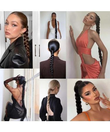 30" Long Fishtail Braid Ponytail Wrap Around Extensions Synthetic Fishtail Drawstring Ponytail Clip In Braiding Pony Hairpiece for women girls (30#) - Buy Online on GoSupps.com