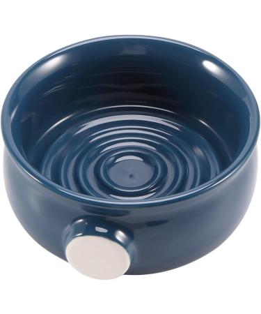 TAVIS Ceramic Men's Shaving Mug Bowl Cup Thread Bottom Wide Mouth for Shave Brush and Shaving Soap Dark Blue - Buy Online on GoSupps.com
