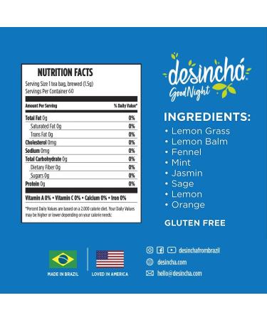 Desincha Nighttime Herbal Tea for Relaxation & Quality Sleep - 60 Day Supply - Buy Online on GoSupps.com