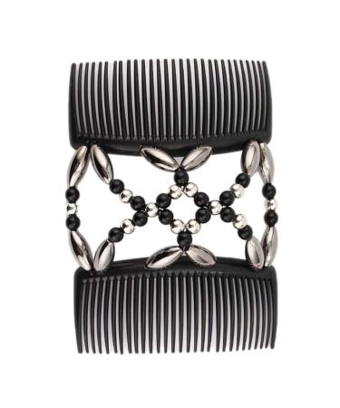 Beads Hair Combs Magic Stretchy Double Comb Hair Clips Elastic Hairpins Accessories Beads Hair Comb