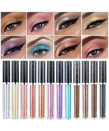  HIFFEY Pearlescent liquid eyeshadow for women highlighter glitter eyeliner diamond glitter waterproof eye makeup beauty (Color: 12) - Buy Online on GoSupps.com